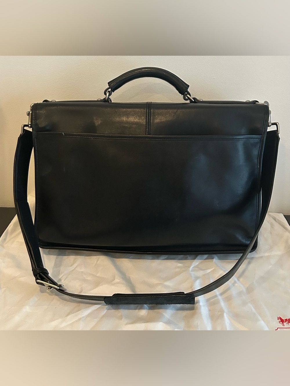 Coach Metropolitan Black Leather Briefcase Messenger Laptop Bag F6455 - Picture 5 of 14